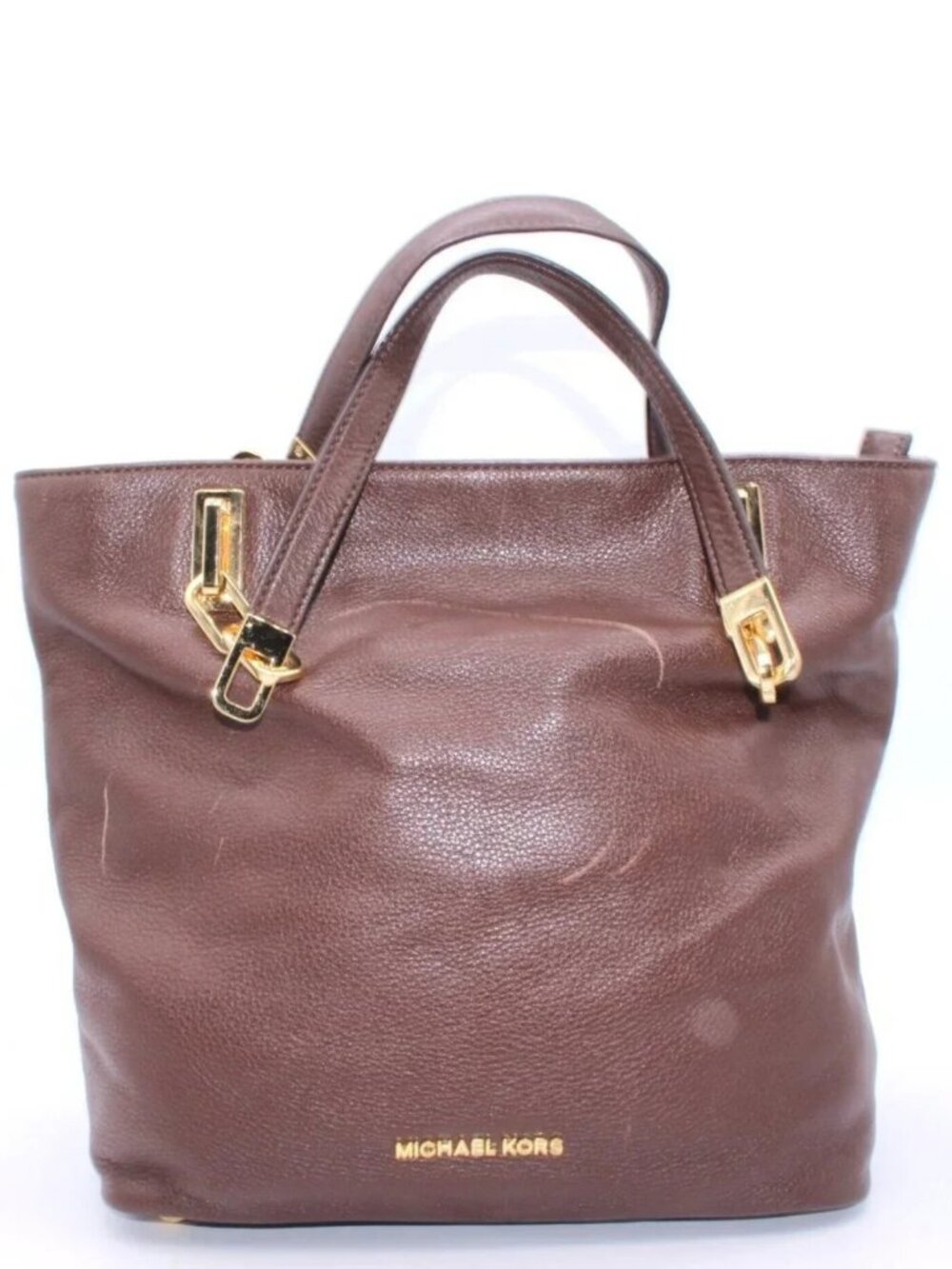 Michael Kors Jet Set Dark Brown Pebble Leather Tote - New with defects